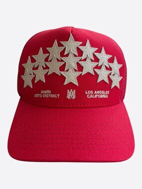 Amiri Red & White Stars Trucker Hat